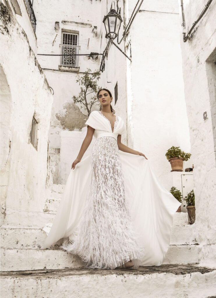 modello Agrigento collezione Savage Love Alessandro Angelozzi Couture abiti da sposa